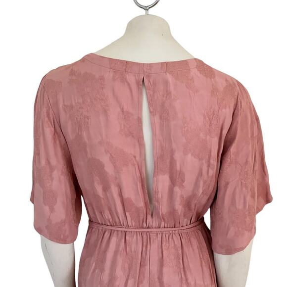 NEW SALTWATER LUXE Vintage Rose Button Front Hi Low Dress in Peach SZ L - Picture 5 of 10
